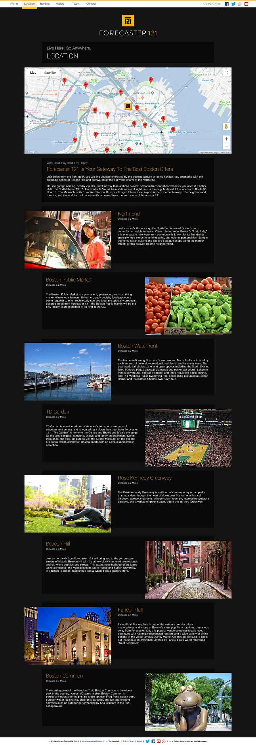 Forecaster 121 long-form marketing page scroll mockup