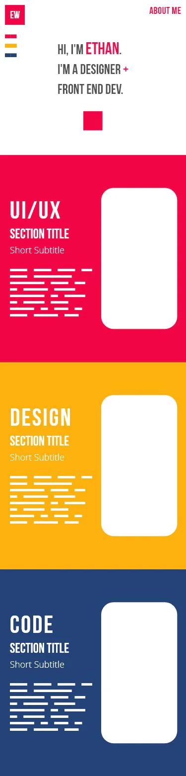 Mobile UI prototype scrolling on a phone screen
