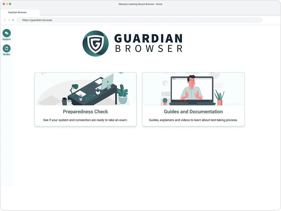 Guardian Preparedness Check hardware selection screen